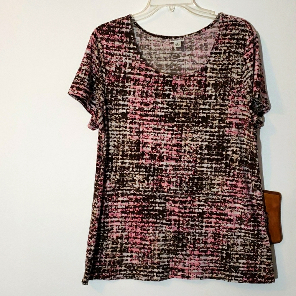 Croft and Barrow L Pink/Brown womens top